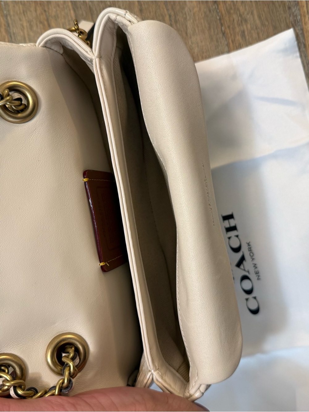 Coach Tabby Shoulder Bag 20 in Chalk and Brass - Picture 6 of 14